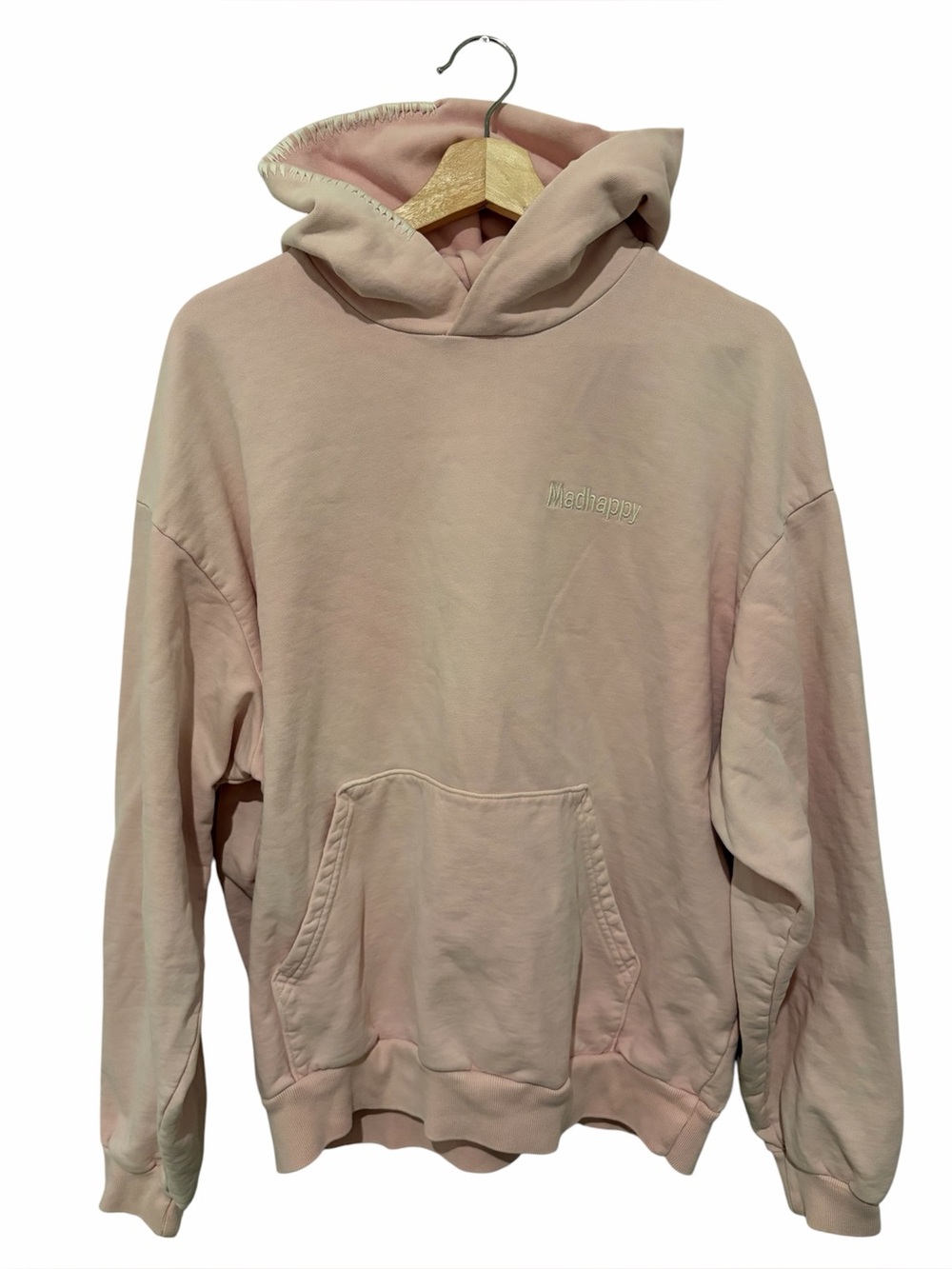 Madhappy Pullover Hoodie Sweatshirt Pink Size Medium Stitched Oversized Comfy